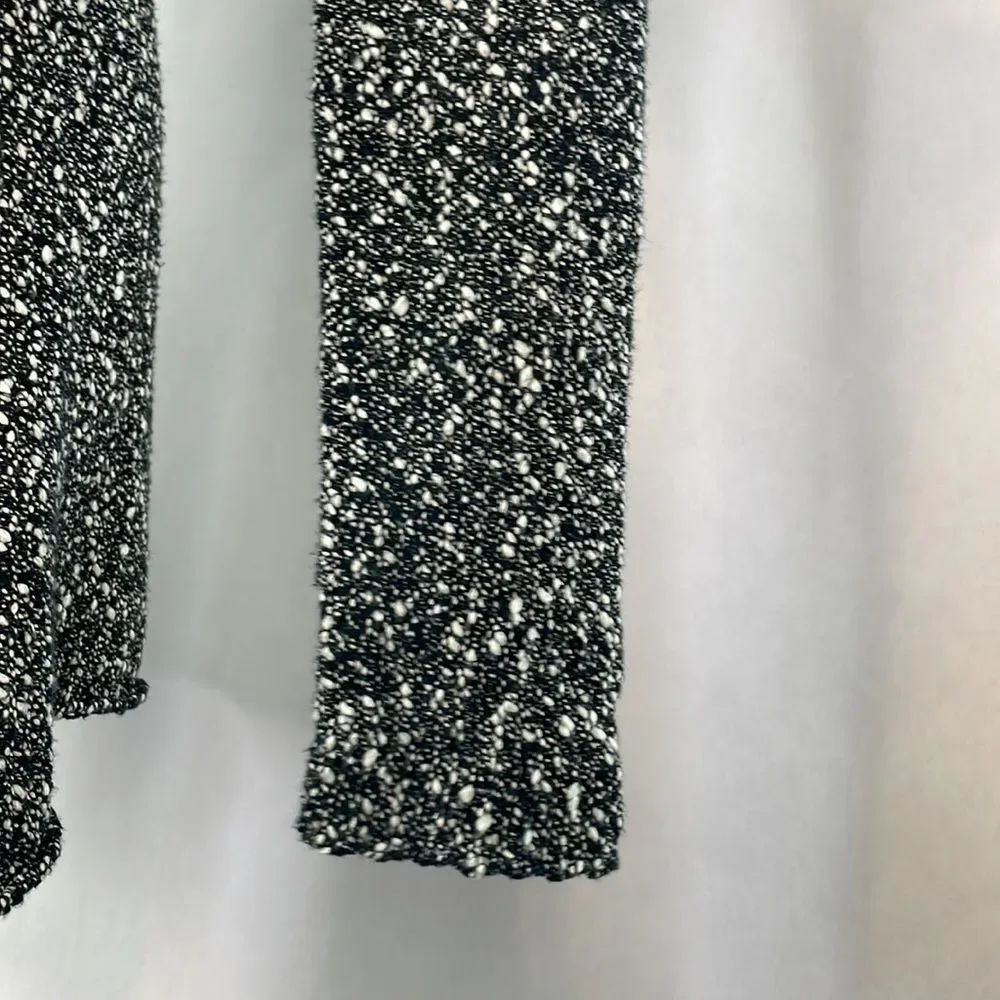 Eileen Fisher Black and White Tweed Open Front Cardigan Sweater. Size Small Pet.